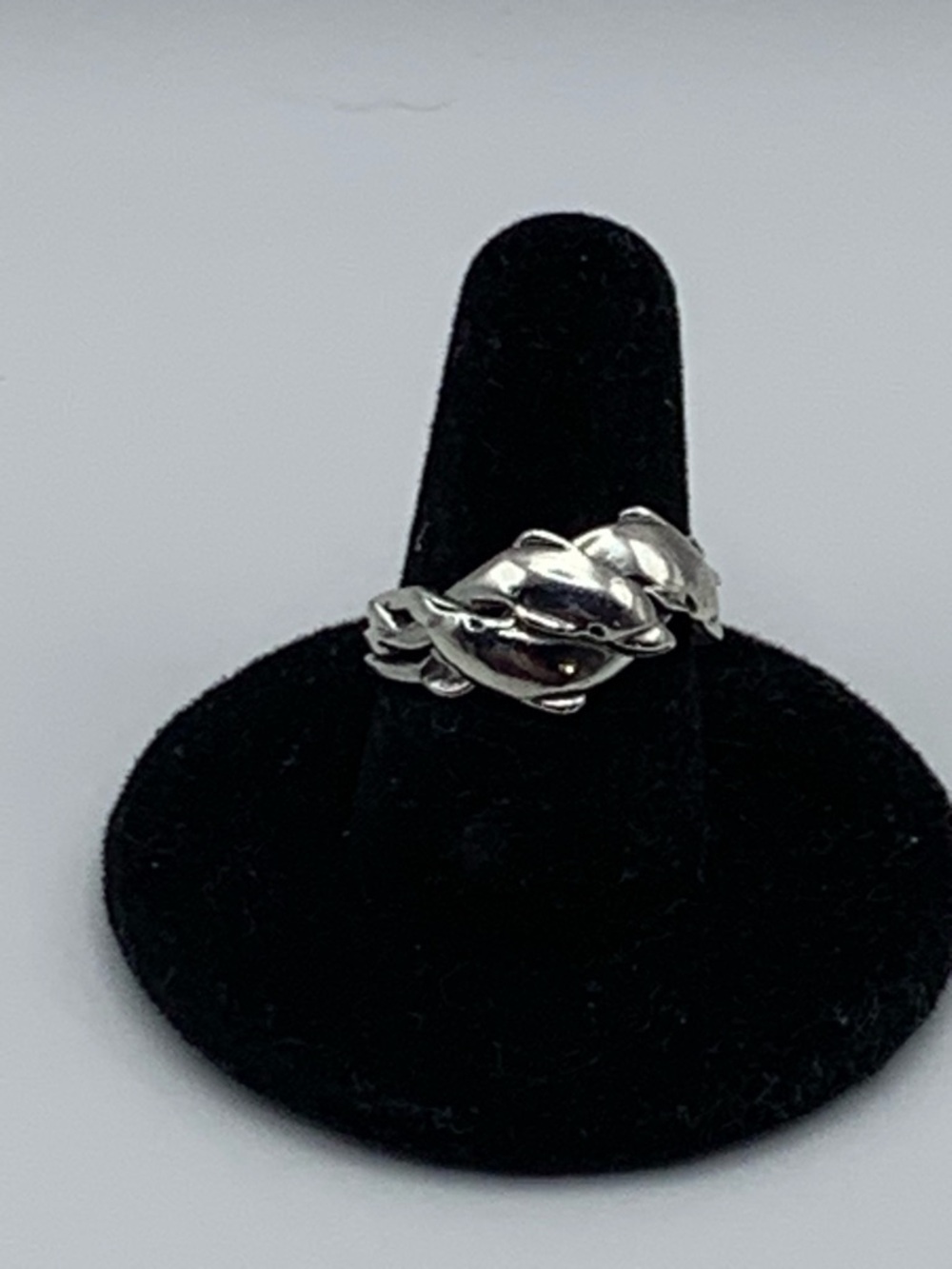 Sterling Silver 925 Dolphin 3 Band Puzzle Ring Animal Ocean Reg $190